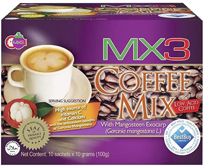 MX3 4IN1 Coffee with Mangosteen 10 sachet 10g distributed by