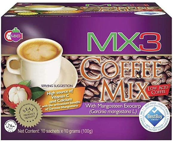 MX3 4IN1 Coffee with Mangostene 10 sachet 10g distributed by Sunrise