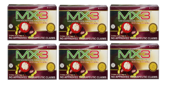 MX3  Mangosteen Pericarp Powder Supplement Capsule 500mg (6pcs) distributed by Sunrise