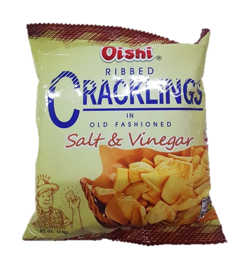 Oishi Ribbed Cracklings Salt & Vinegar - Sunrise International Group