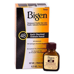 Bigen Permanent Powder Hair Color 48, Dark Chestnut, .21 Ounce - Sunrise International Group