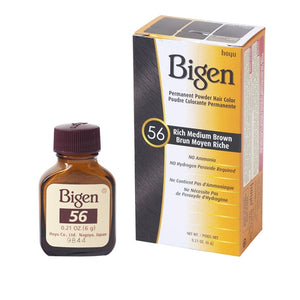 Bigen Permanent Powder Hair Color - 56 Rich Medium Brown - 0.21oz - Sunrise International Group