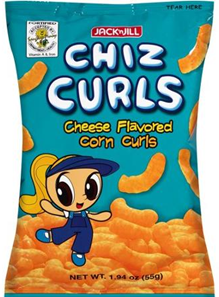 Jack n Jill Chiz Curls Cheese Flavored Corn Curls 1.9oz - Sunrise International Group