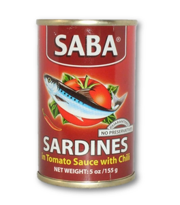 Saba Sardines in Tomato Sauce with Chili 155g - Sunrise International Group