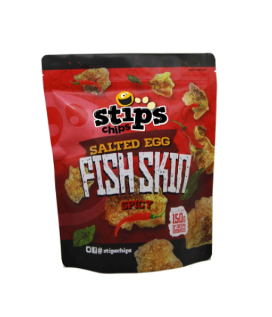 Stips Chips Salted Egg Fish Skin Spicy 200g - Sunrise International Group
