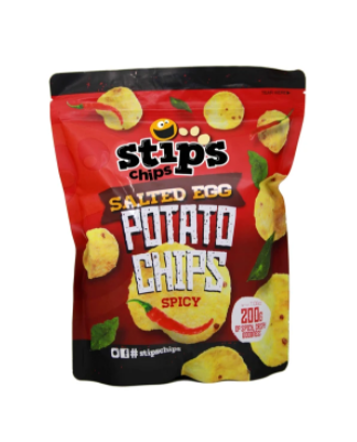 Stips Chips Salted Egg Potato Chips Spicy 200g - Sunrise International Group
