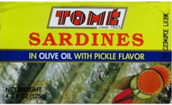 Tome Sardines in Olive Oil with Pickle Flavor 4.38oz - Sunrise International Group