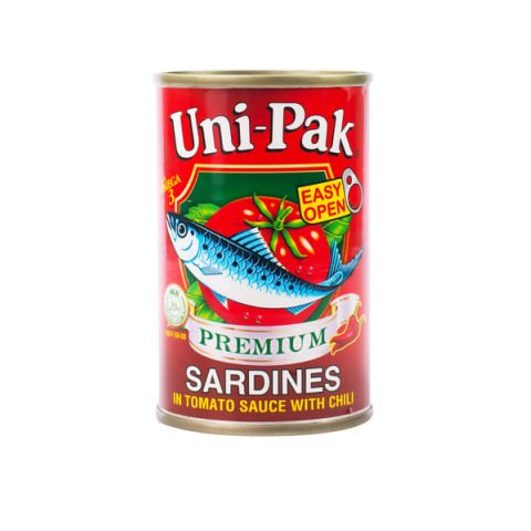 Unipak Sardines in Tomato Sauce Chili 425g distributed by Sunrise